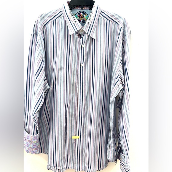 Robert Graham Beautiful Striped Button Down Shirt Size 2XL - Picture 6 of 13